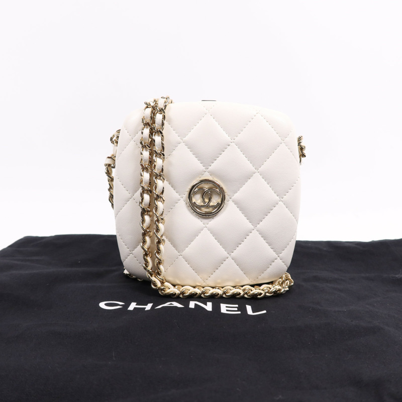 CHANEL 牛皮皮革Chain Shoulder Bag金扣鏈帶肩背袋-5