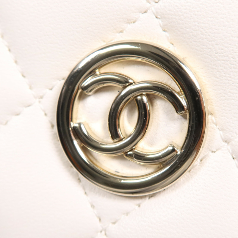 CHANEL 牛皮皮革Chain Shoulder Bag金扣鏈帶肩背袋-11