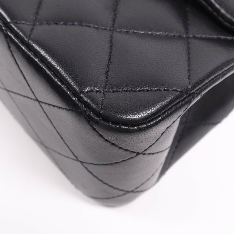 CHANEL 羊皮皮革Classic 25銀扣鏈帶肩背袋-9