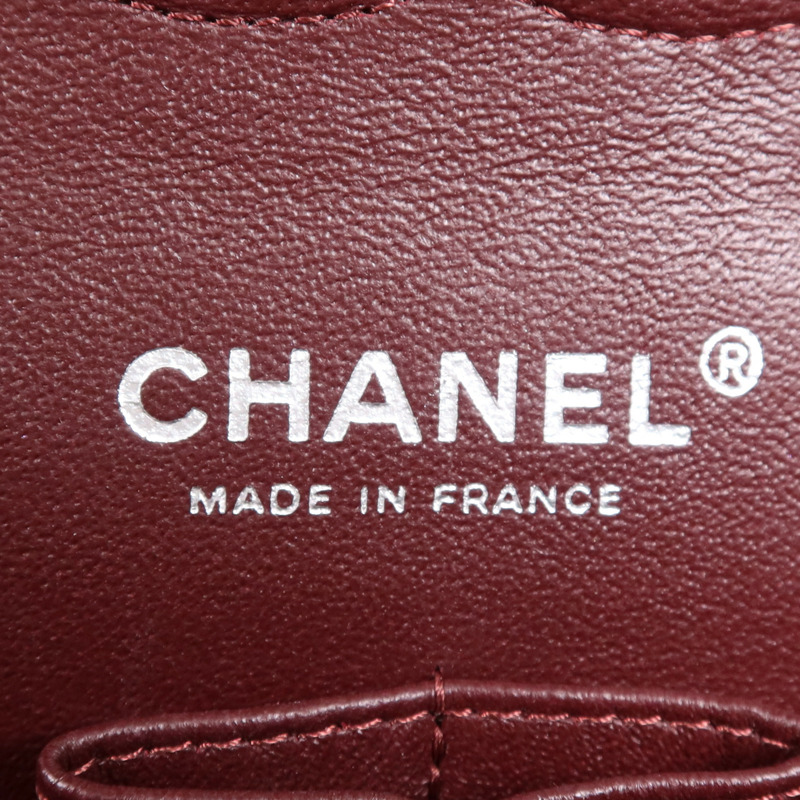 CHANEL 羊皮皮革Classic 25銀扣鏈帶肩背袋-15