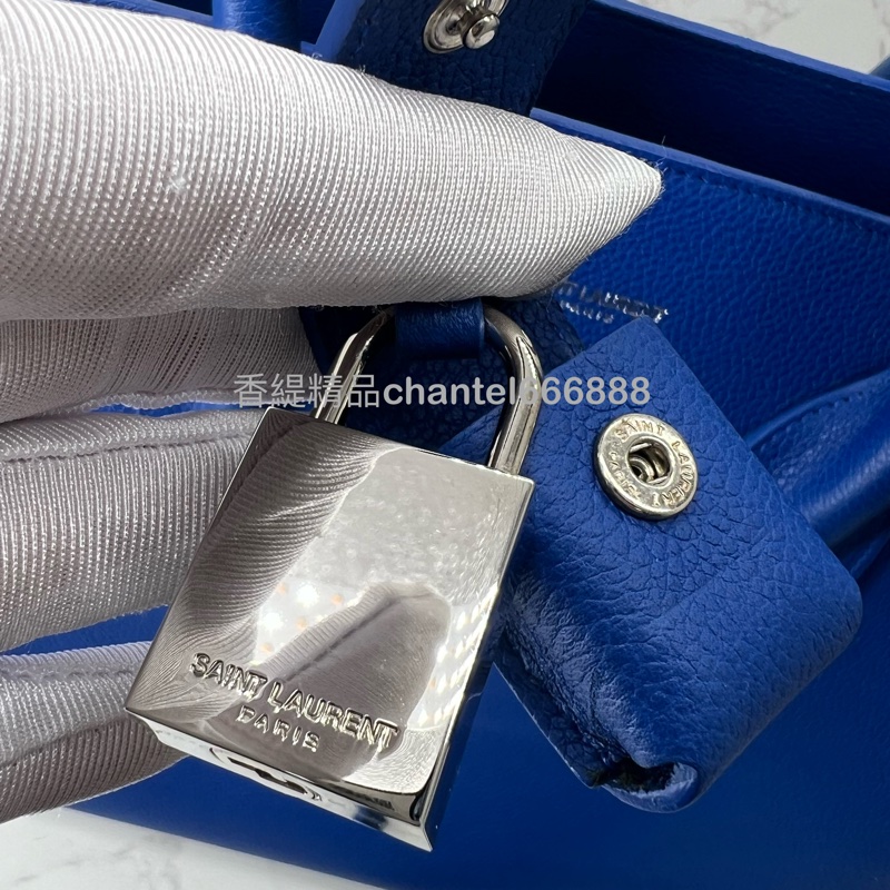 💗香緹國際精品💗 YSL 聖羅蘭 風琴公事包 寶藍色-16