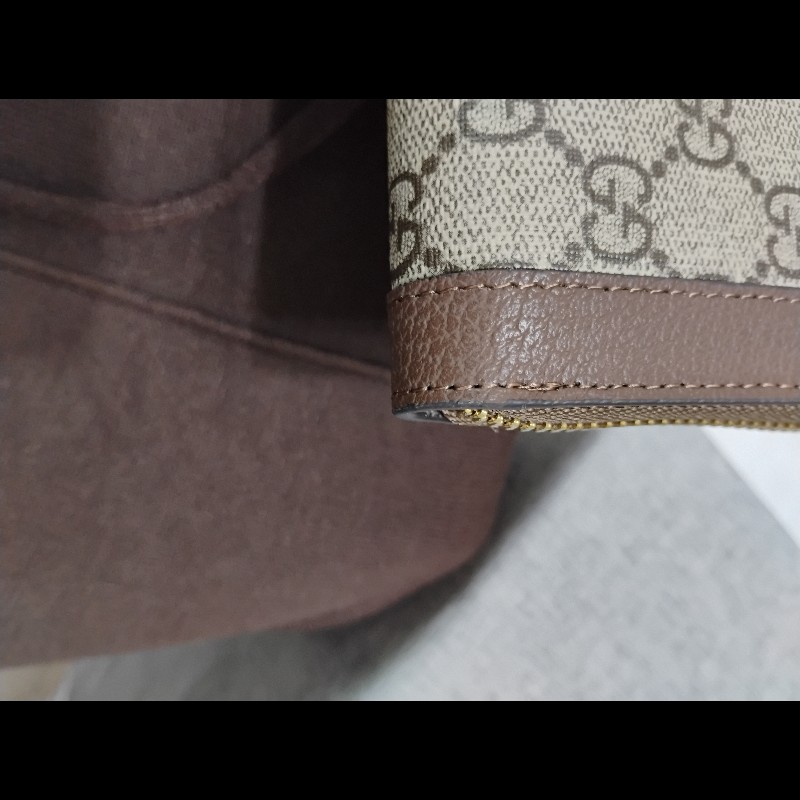 Gucci pvc牛皮 Ophidia 拉鏈12卡長夾 近新品-9