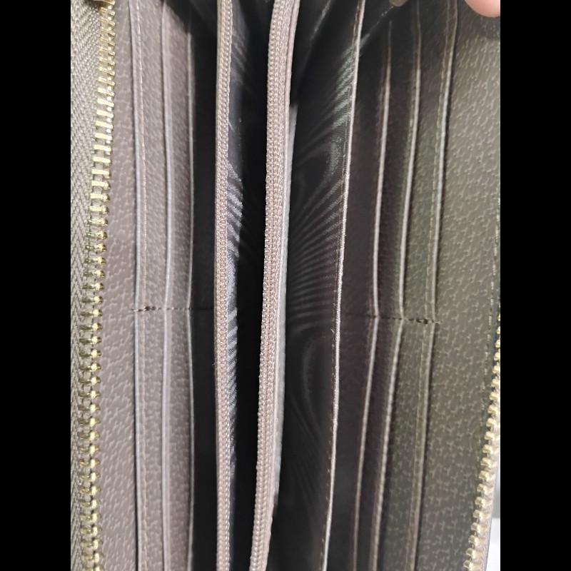 Gucci pvc牛皮 Ophidia 拉鏈12卡長夾 近新品-10