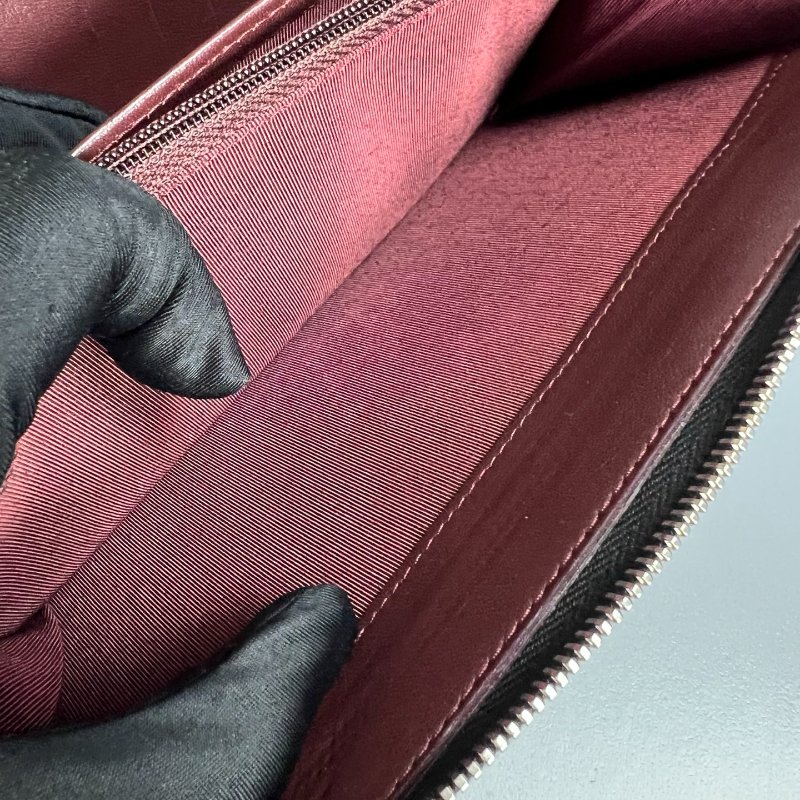 CHANEL 菱格紋ㄇ拉萬用夾 黑 15開-6