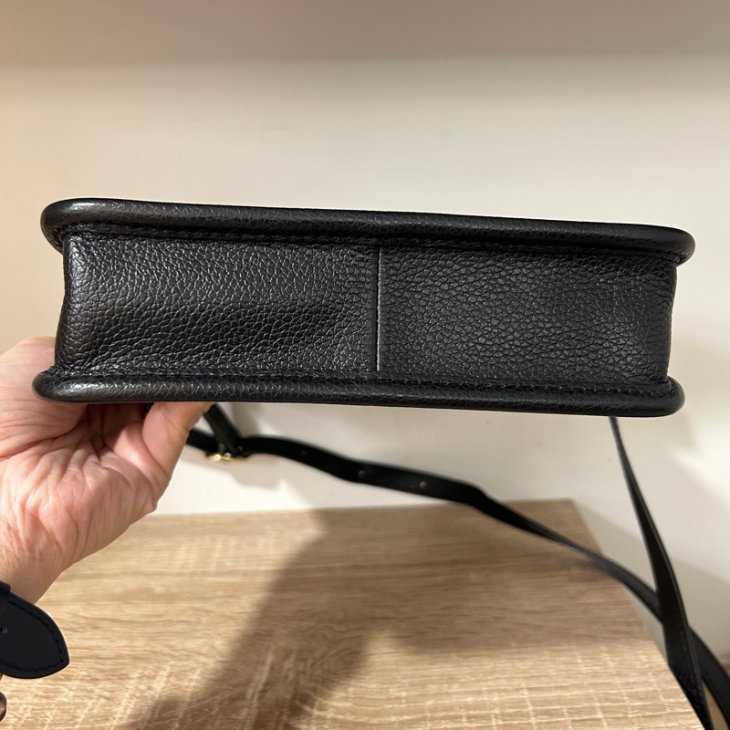 Longchamp 黑牛皮 Lefoul lonne 斜背包-5