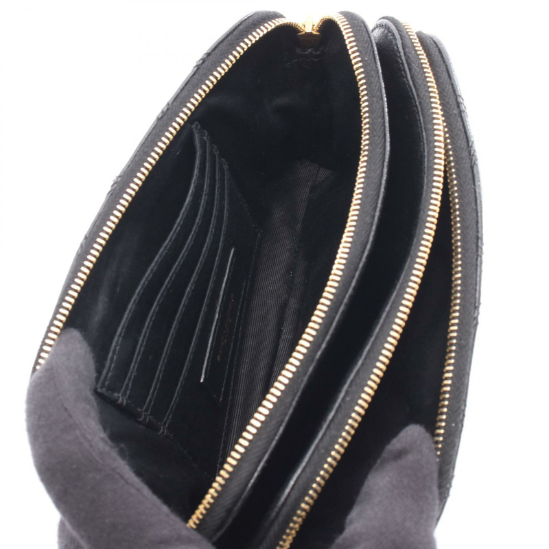 SAINT LAURENT PARIS BECKY 鏈條斜背包 608941 黑色皮革 二手-2