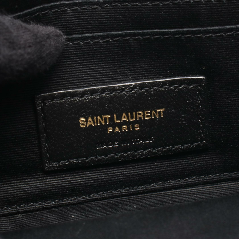 SAINT LAURENT PARIS BECKY 鏈條斜背包 608941 黑色皮革 二手-3