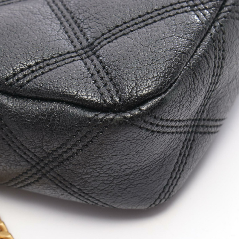 SAINT LAURENT PARIS BECKY 鏈條斜背包 608941 黑色皮革 二手-6