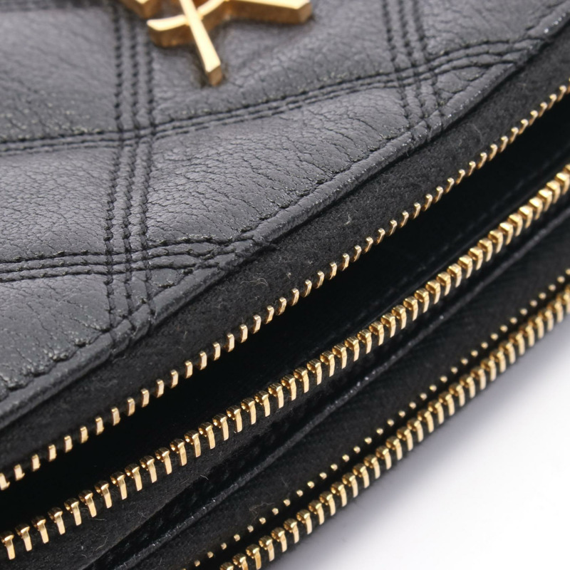 SAINT LAURENT PARIS BECKY 鏈條斜背包 608941 黑色皮革 二手-8