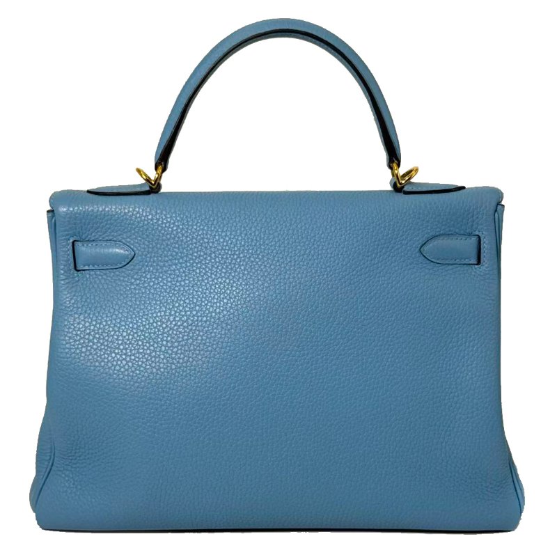 [3936]愛馬仕 Hermes KELLY32 糖果藍手提包 -1