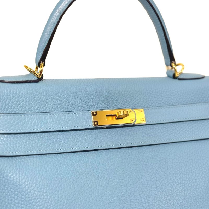 [3936]愛馬仕 Hermes KELLY32 糖果藍手提包 -2