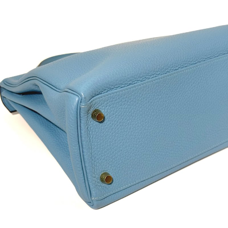 [3936]愛馬仕 Hermes KELLY32 糖果藍手提包 -8