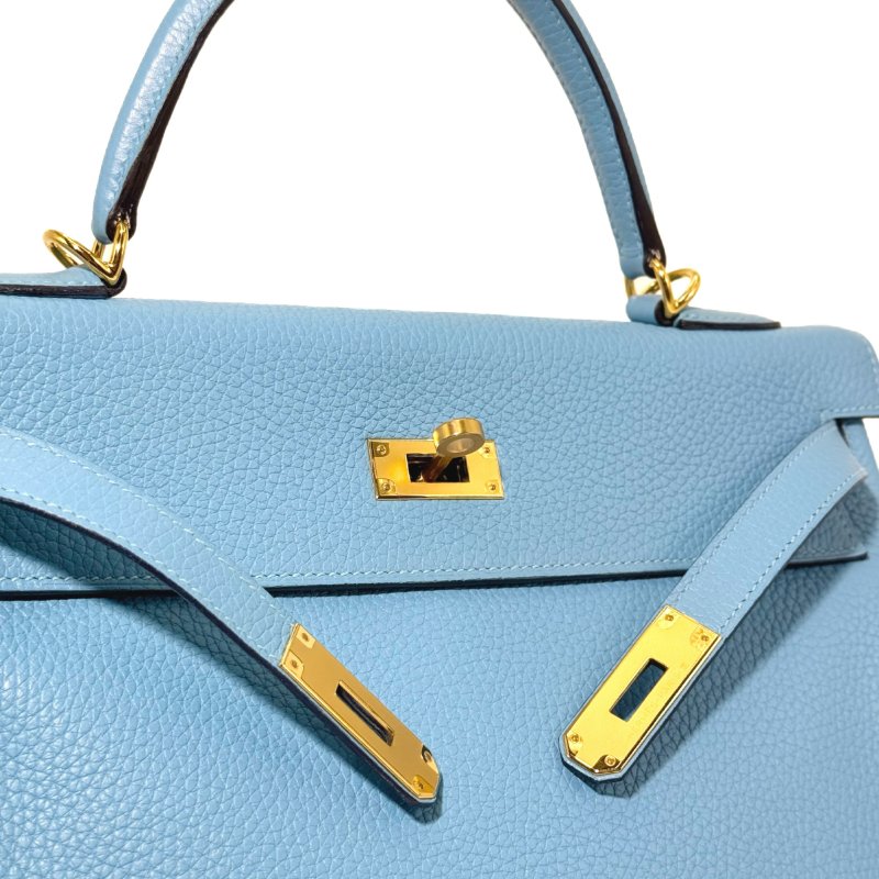 [3936]愛馬仕 Hermes KELLY32 糖果藍手提包 -10