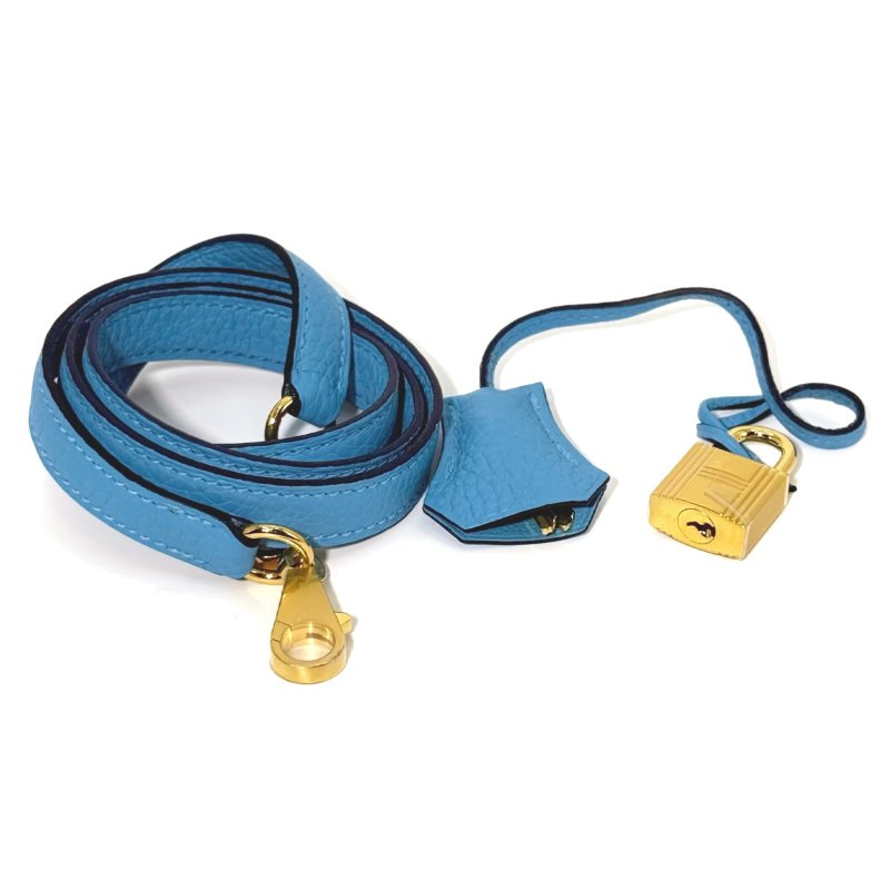 [3936]愛馬仕 Hermes KELLY32 糖果藍手提包 -12