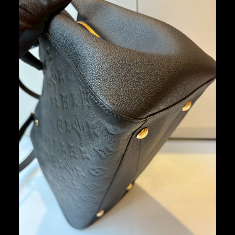 LV 黑皮壓紋兩用大包 蒙恬包-10