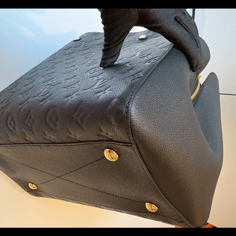 LV 黑皮壓紋兩用大包 蒙恬包-11