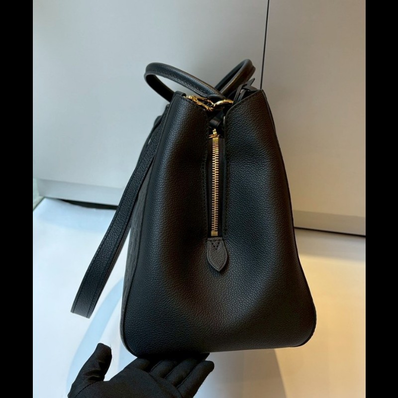 LV 黑皮壓紋兩用大包 蒙恬包-15