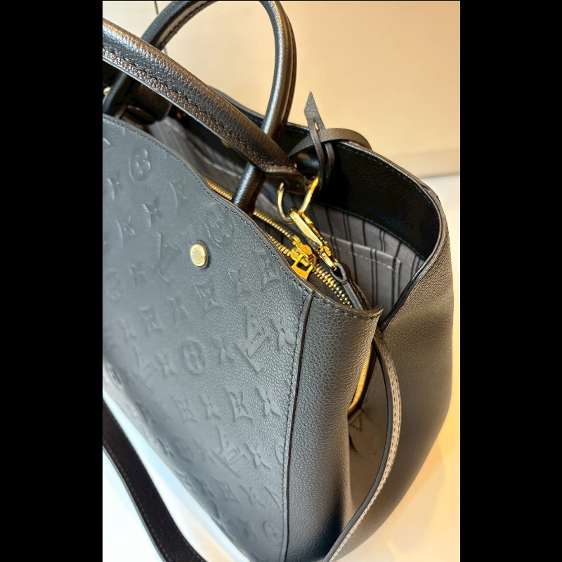 LV 黑皮壓紋兩用大包 蒙恬包-24