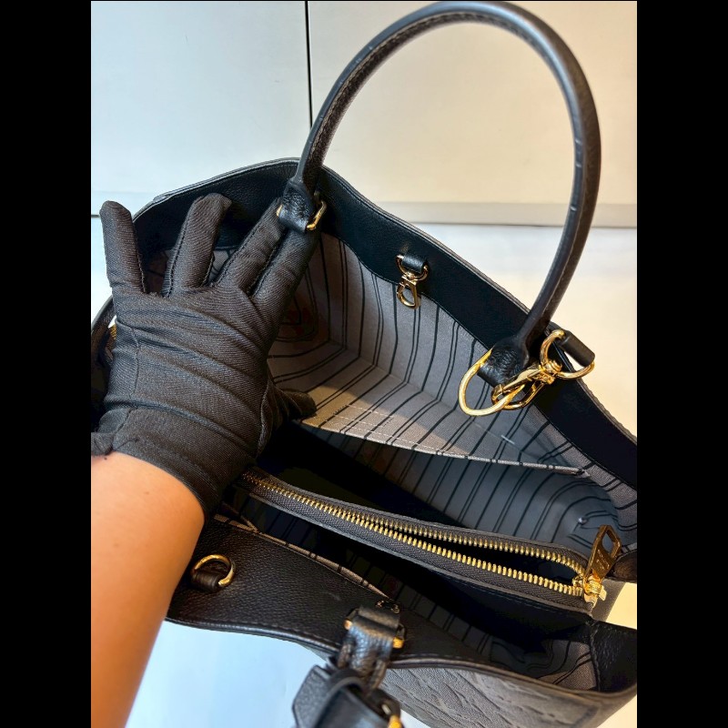 LV 黑皮壓紋兩用大包 蒙恬包-25