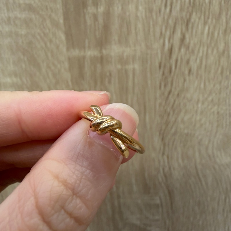 Tiffany 750玫瑰金Knot扭結戒指70305291-1