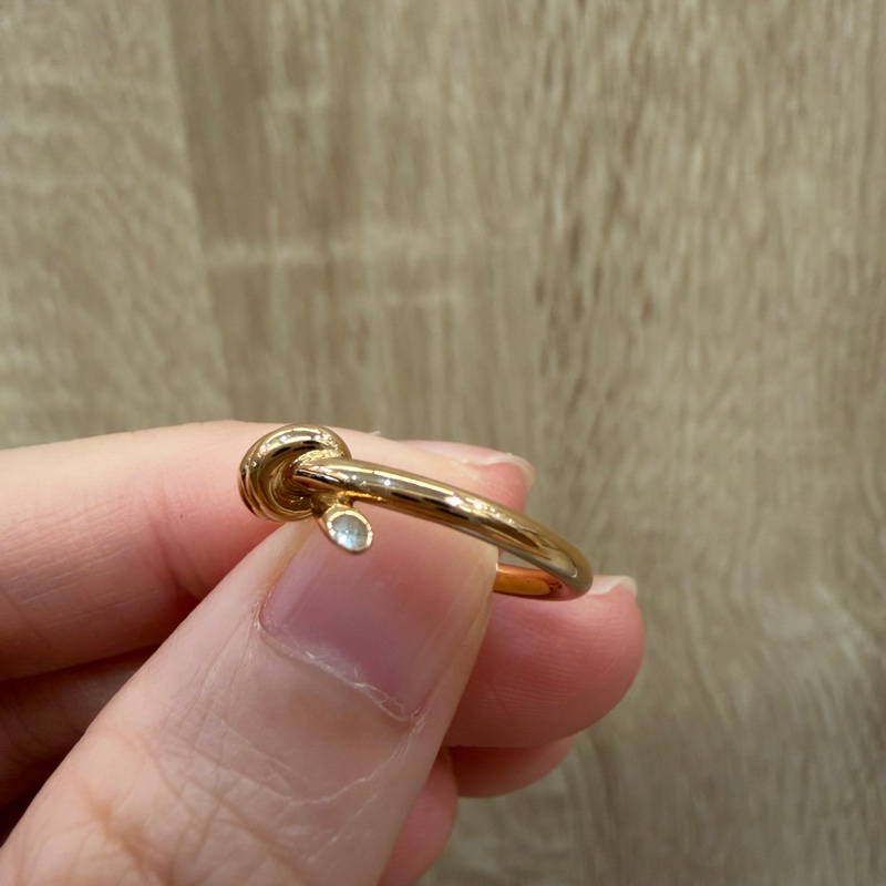 Tiffany 750玫瑰金Knot扭結戒指70305291-2