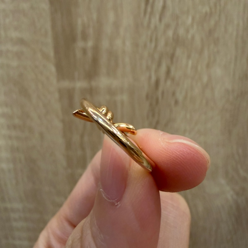 Tiffany 750玫瑰金Knot扭結戒指70305291-3