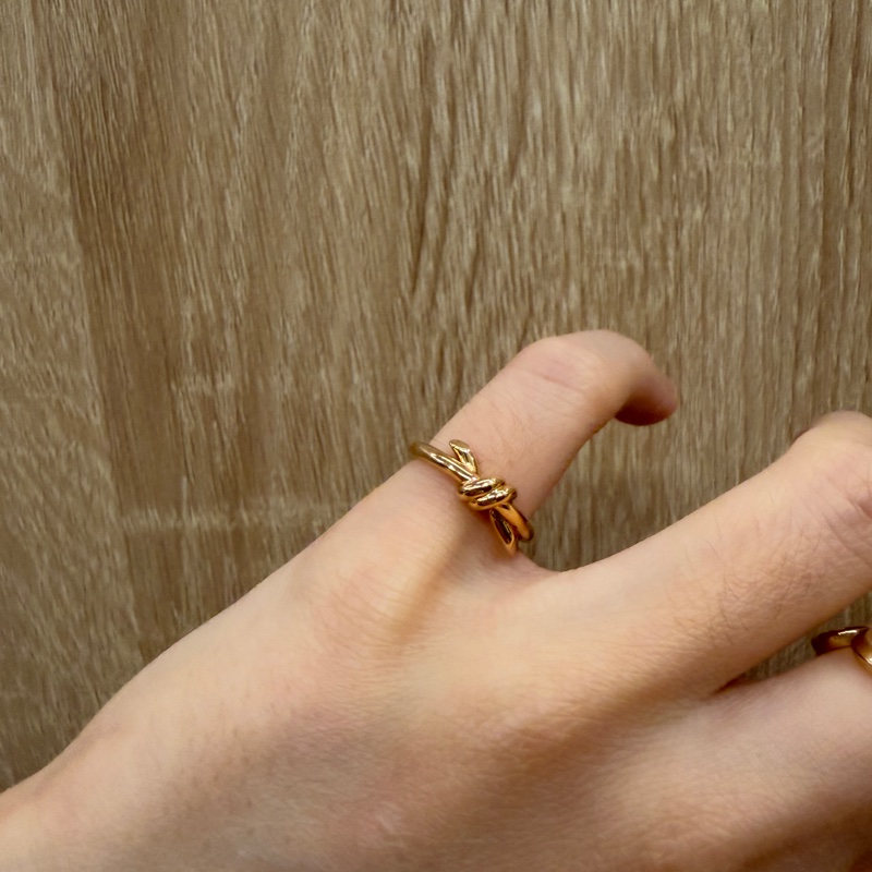 Tiffany 750玫瑰金Knot扭結戒指70305291-6