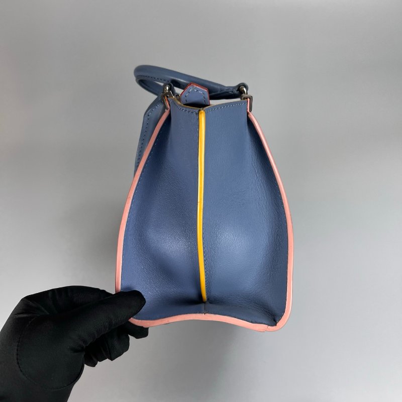 FENDI 淺藍皮革手提肩背包-2
