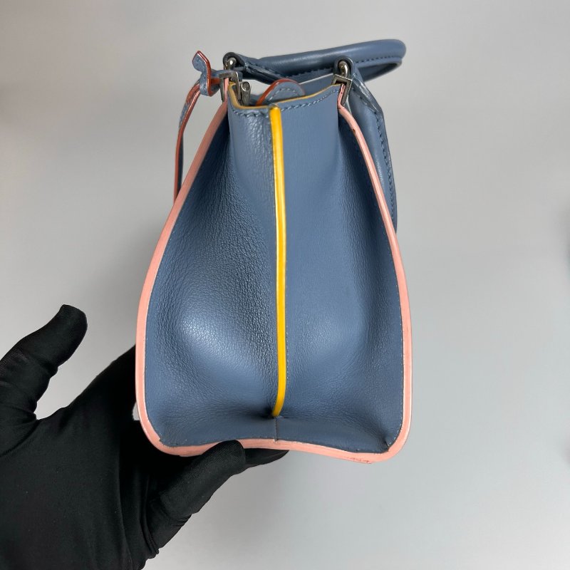 FENDI 淺藍皮革手提肩背包-3