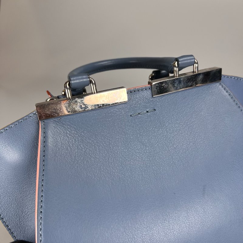 FENDI 淺藍皮革手提肩背包-8