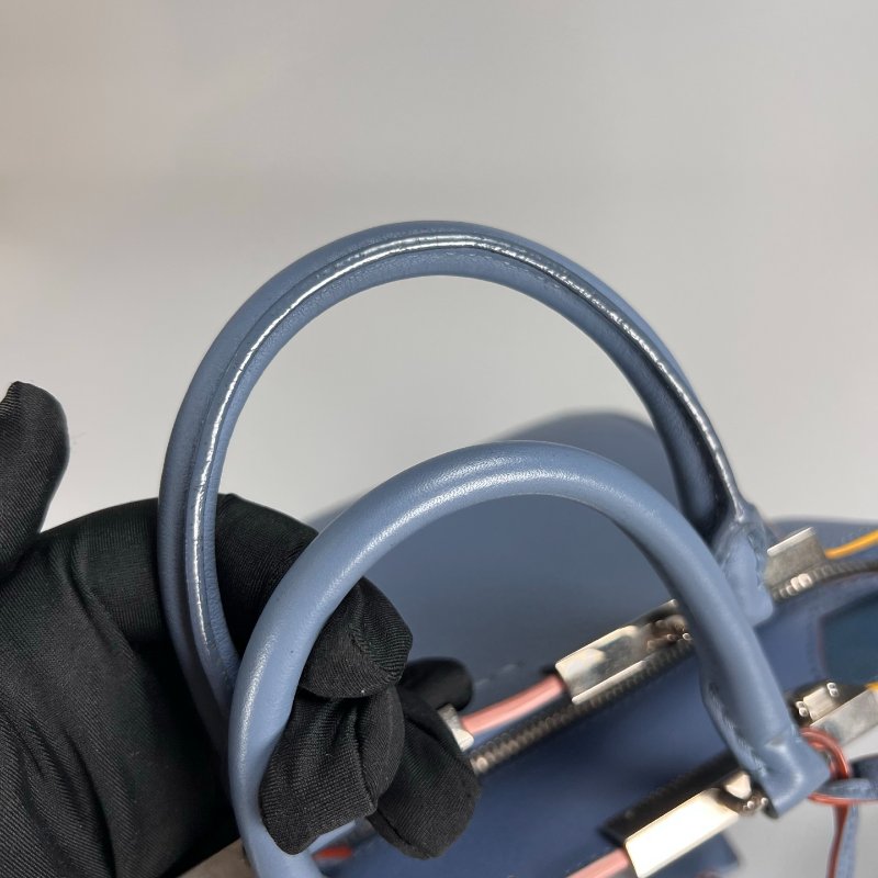 FENDI 淺藍皮革手提肩背包-9