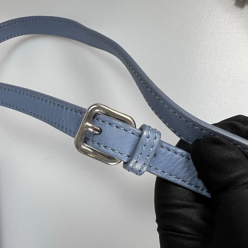 FENDI 淺藍皮革手提肩背包-11