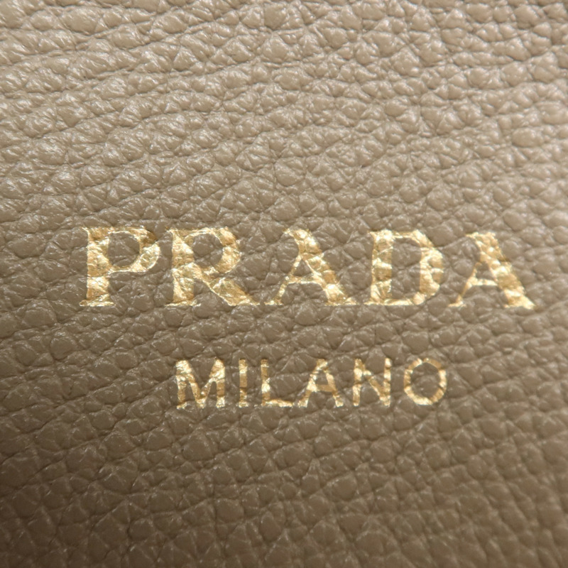PRADA 牛皮皮革Nero Vitello Daino Bag金扣手挽肩背兩用袋-14