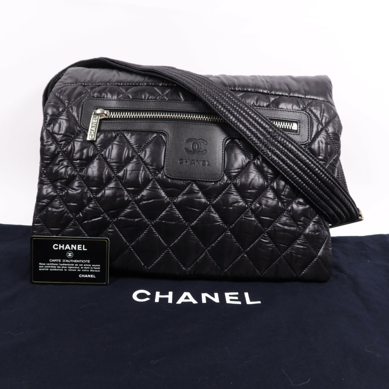 CHANEL 尼龍Coco Cocoon Messenger銀扣肩背袋-7