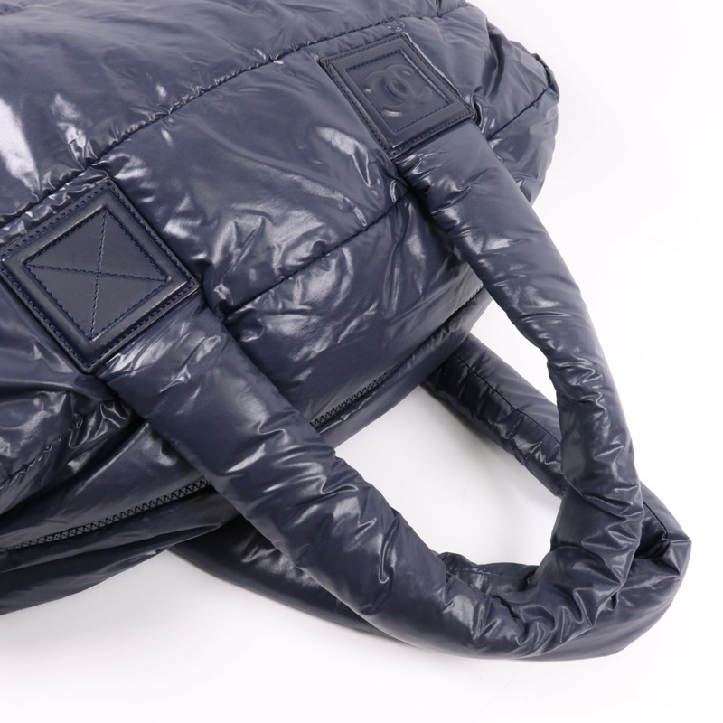 CHANEL 尼龍Coco Cocoon Hand Bag銀扣手挽袋-8