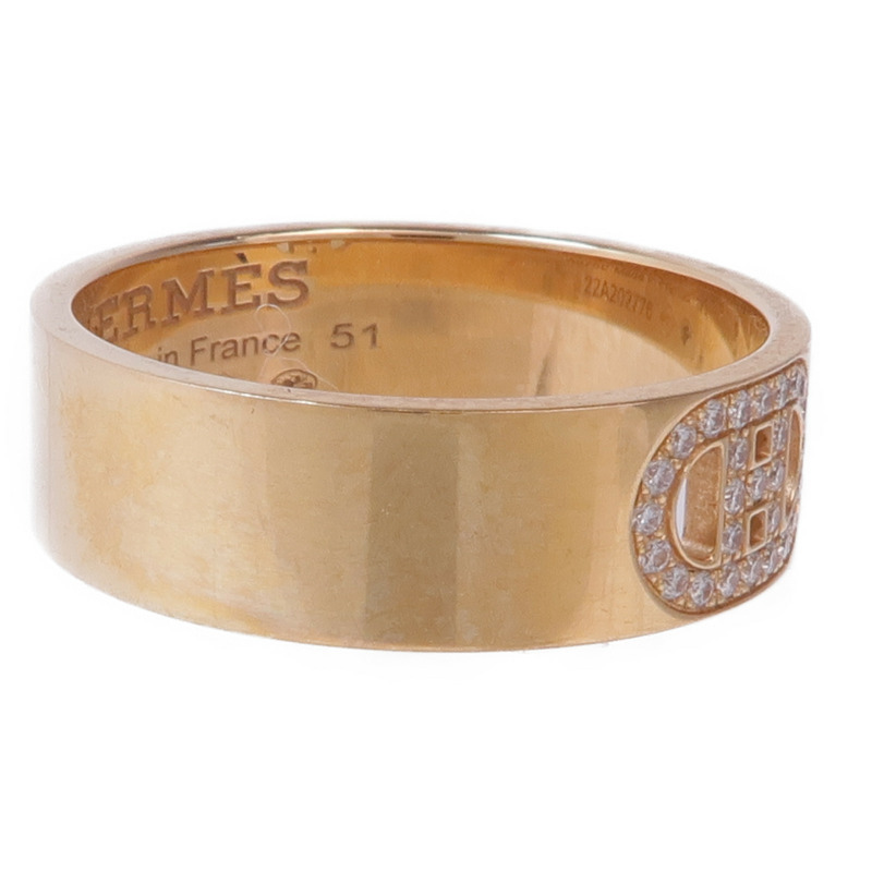 HERMES 18K玫瑰金d'ancre ring鑽石戒指Hermes#51/US#5.75-3