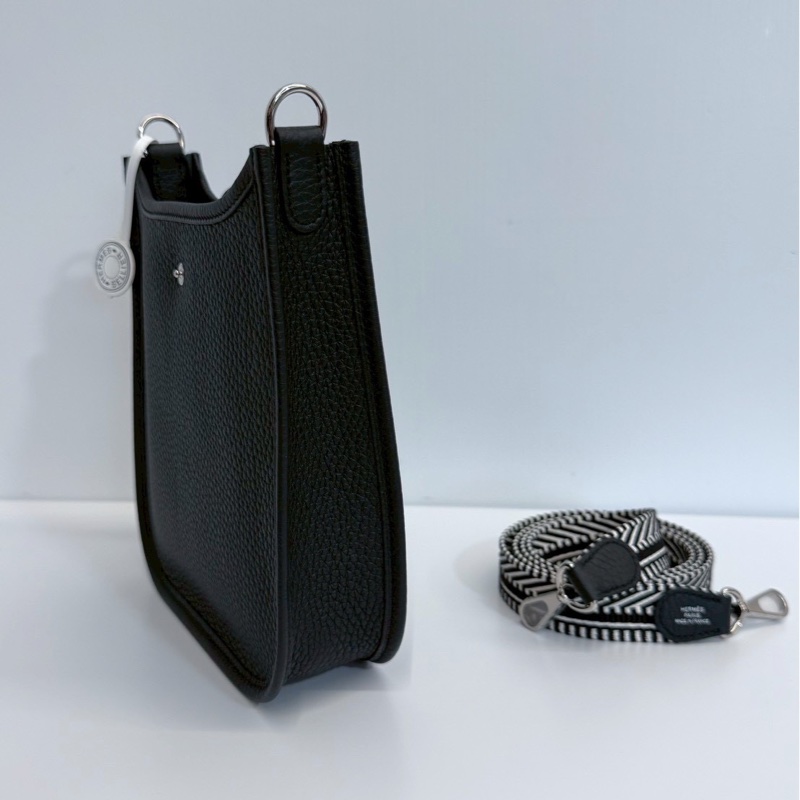 Hermes mini evelyne 黑銀 K刻-6