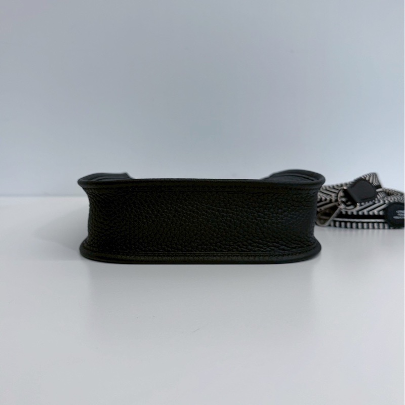 Hermes mini evelyne 黑銀 K刻-7