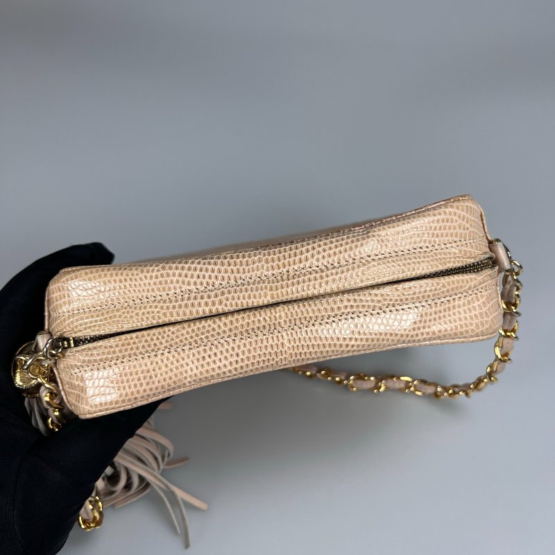 CHANEL VINTAGE 流蘇蜥蜴皮相機包0開-5