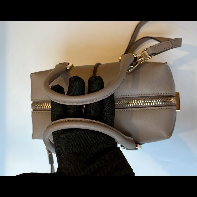 Tod's 粉+灰拼接皮革小號波士頓包 D-Cube-5