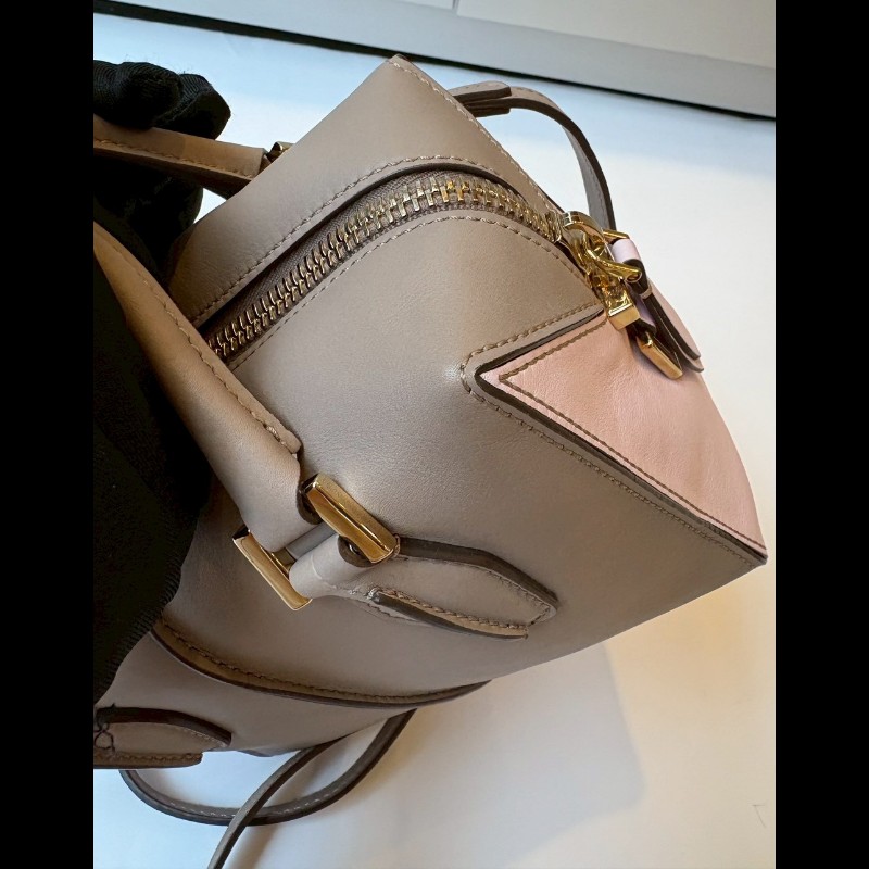 Tod's 粉+灰拼接皮革小號波士頓包 D-Cube-9