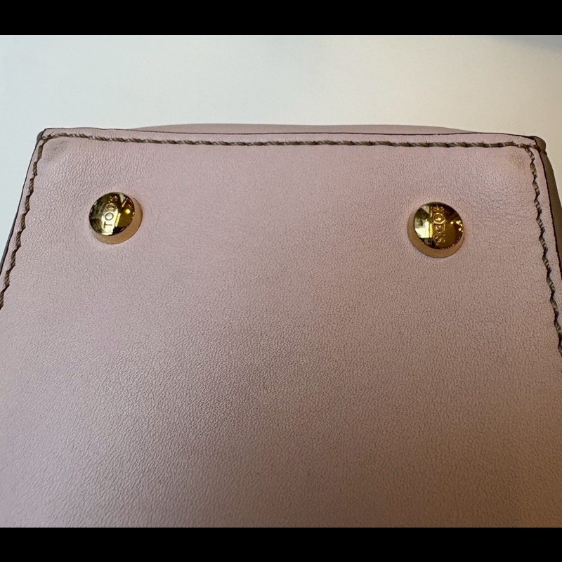 Tod's 粉+灰拼接皮革小號波士頓包 D-Cube-11