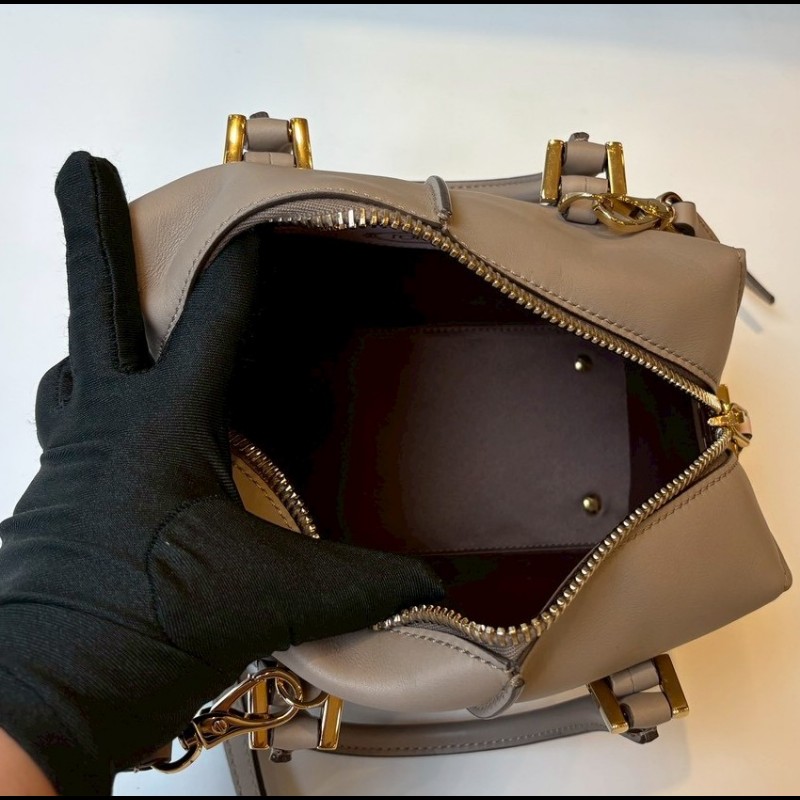 Tod's 粉+灰拼接皮革小號波士頓包 D-Cube-21