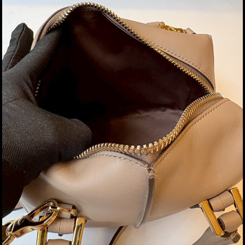 Tod's 粉+灰拼接皮革小號波士頓包 D-Cube-26