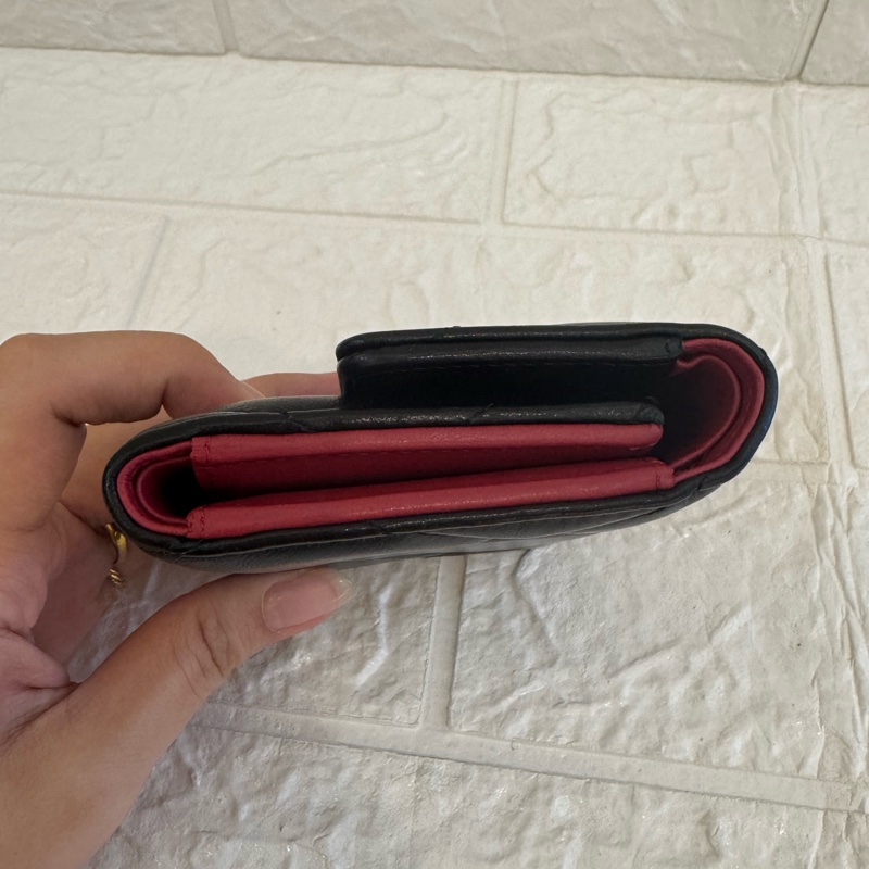 chanel黑色金釦19三折短夾  極美✨-6