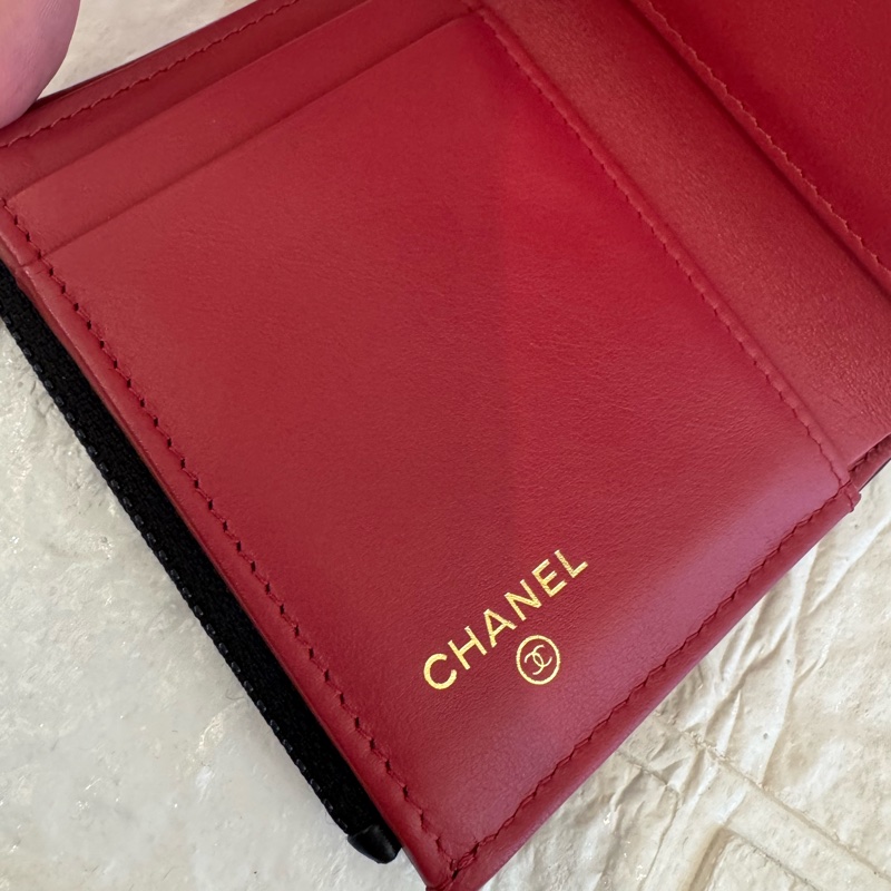 chanel黑色金釦19三折短夾  極美✨-13