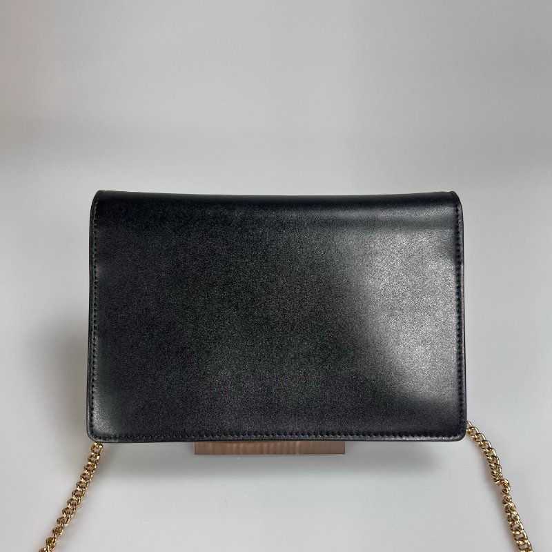 FENDI 牛皮金釦信封 WOC 黑-1