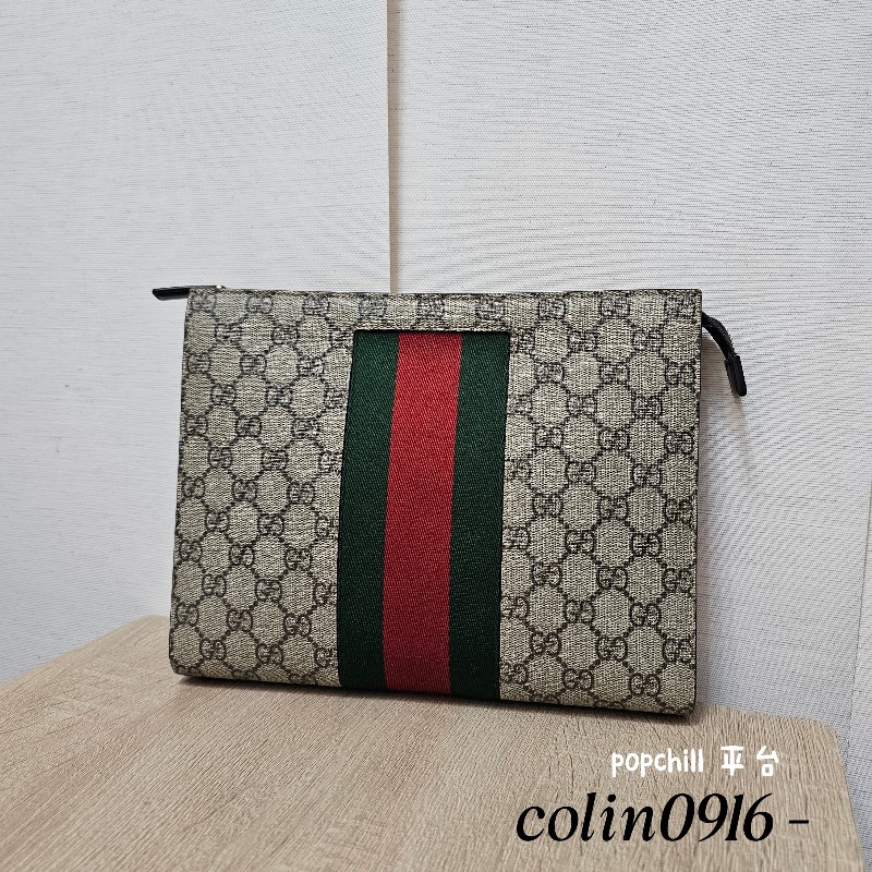 [超甜福利❣️甜價出] Gucci Ophidia綠紅綠拉鏈手拿包-0