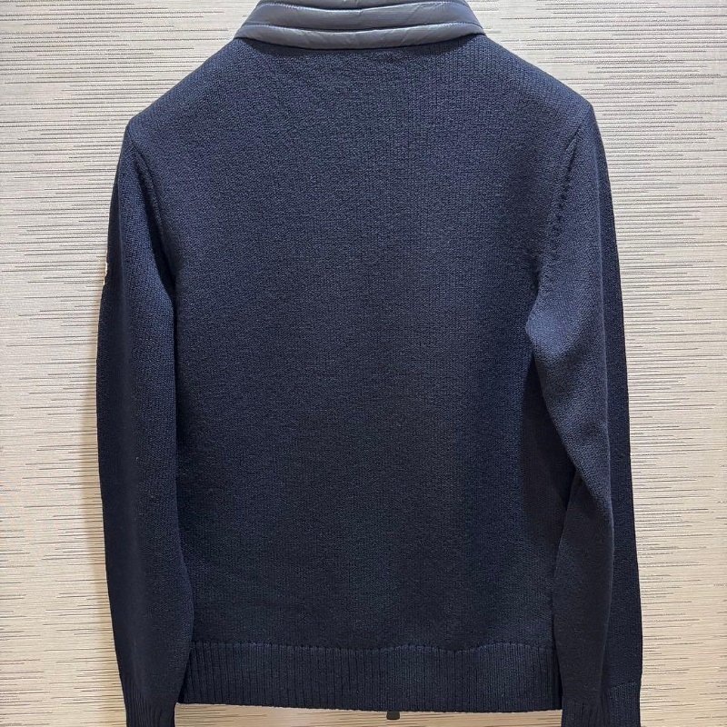 💎Han's house精品服飾💎moncler 拼接 初剪羊毛 羽絨  連帽 外套 深藍-6