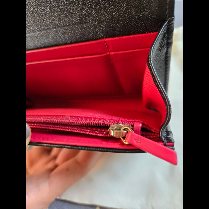 Chanel經典19系列菱格紋小羊皮翻蓋中夾-5